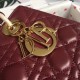 Dior Lady Dior Medium Bag In Bordeaux Lambskin