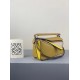 Loewe Puzzle Mini Bag In Ochre/White/Yellow Calfskin