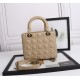 Dior Lady Dior Medium Bag in Beige Lambskin with Enamel Charm