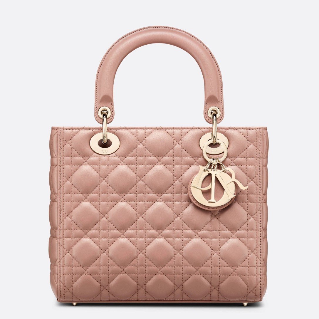 Dior Lady Dior Medium Bag In Blush Cannage Lambskin