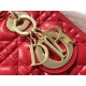 Dior Lady Dior Medium Bag In Red Cannage Lambskin