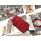 Dior Lady Dior Medium Bag In Red Cannage Lambskin