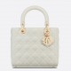 Dior Lady Dior Medium Bag In White Cannage Lambskin