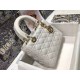 Dior Lady Dior Medium Bag In White Cannage Lambskin