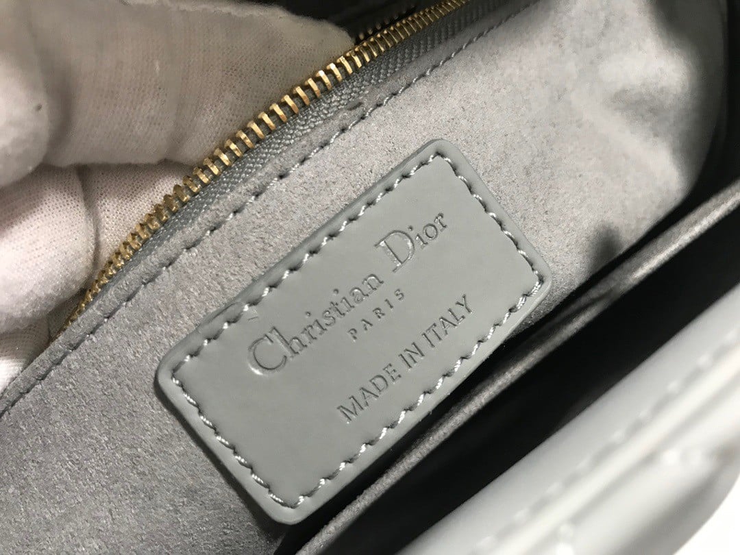 Dior Lady Dior Medium Bag In Grey Ultramatte Cannage Calfskin