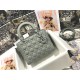 Dior Lady Dior Medium Bag In Grey Ultramatte Cannage Calfskin