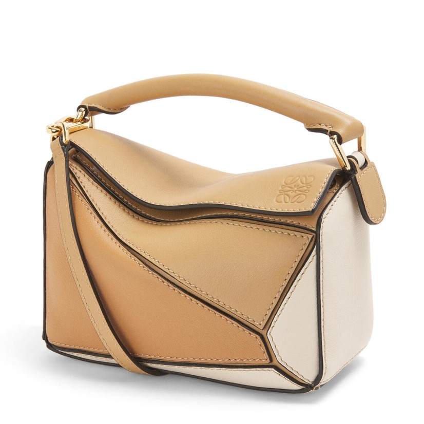 Loewe Puzzle Mini Bag In Dune/Warm Desert Calfskin