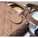 Dior Lady Dior Medium Bag In Blush Ultramatte Cannage Calfskin