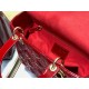 Dior Lady Dior Medium Bag In Red Patent Cannage Calfskin