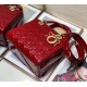 Dior Lady Dior Medium Bag In Red Patent Cannage Calfskin