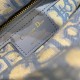 Dior Lady Dior Medium Bag in Wicker and Light Blue Oblique Jacquard