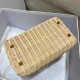 Dior Medium Lady Dior Bag In Wicker and White Oblique Jacquard