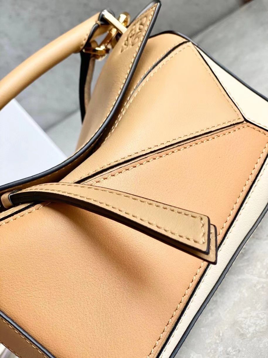 Loewe Puzzle Mini Bag In Dune/Warm Desert Calfskin