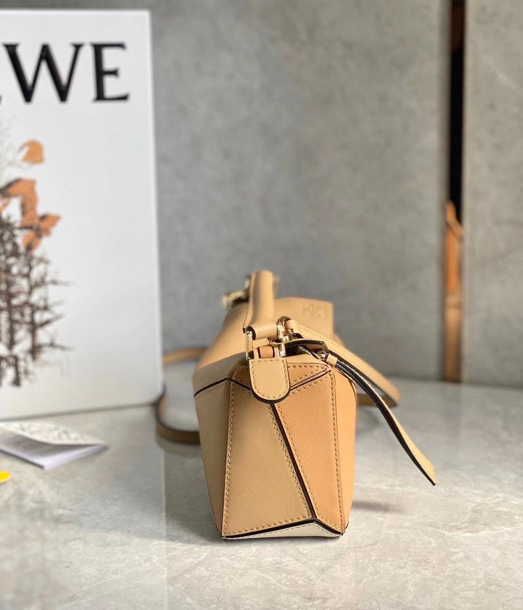 Loewe Puzzle Mini Bag In Dune/Warm Desert Calfskin