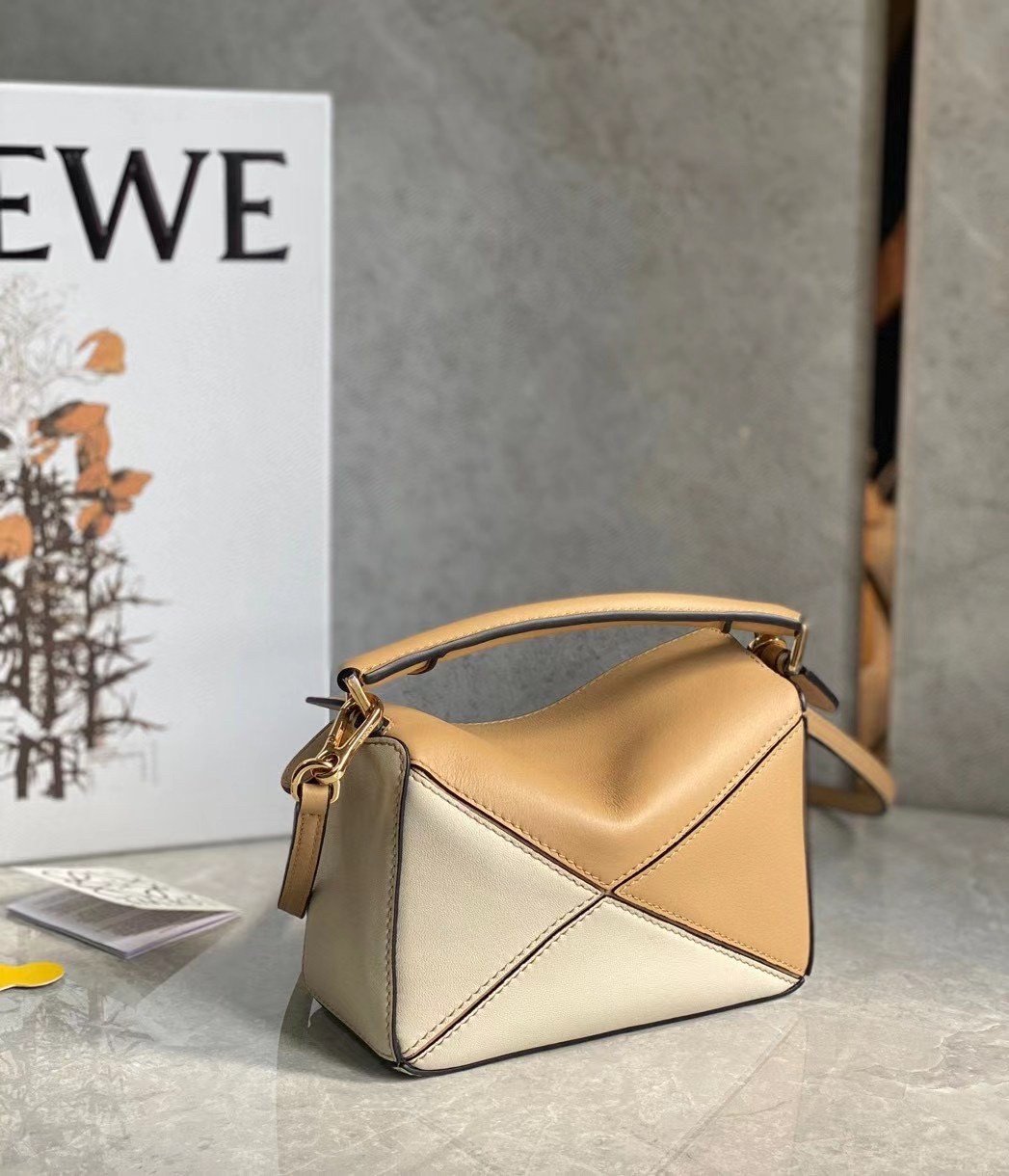 Loewe Puzzle Mini Bag In Dune/Warm Desert Calfskin