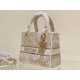 Dior Lady D-Lite Medium Bag In Gold Jardin d'Hiver Embroidery