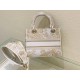 Dior Lady D-Lite Medium Bag In Gold Jardin d'Hiver Embroidery