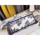 Dior Lady D-Lite Medium Bag In Blue Multicolor Rêve d'Infini Embroidery