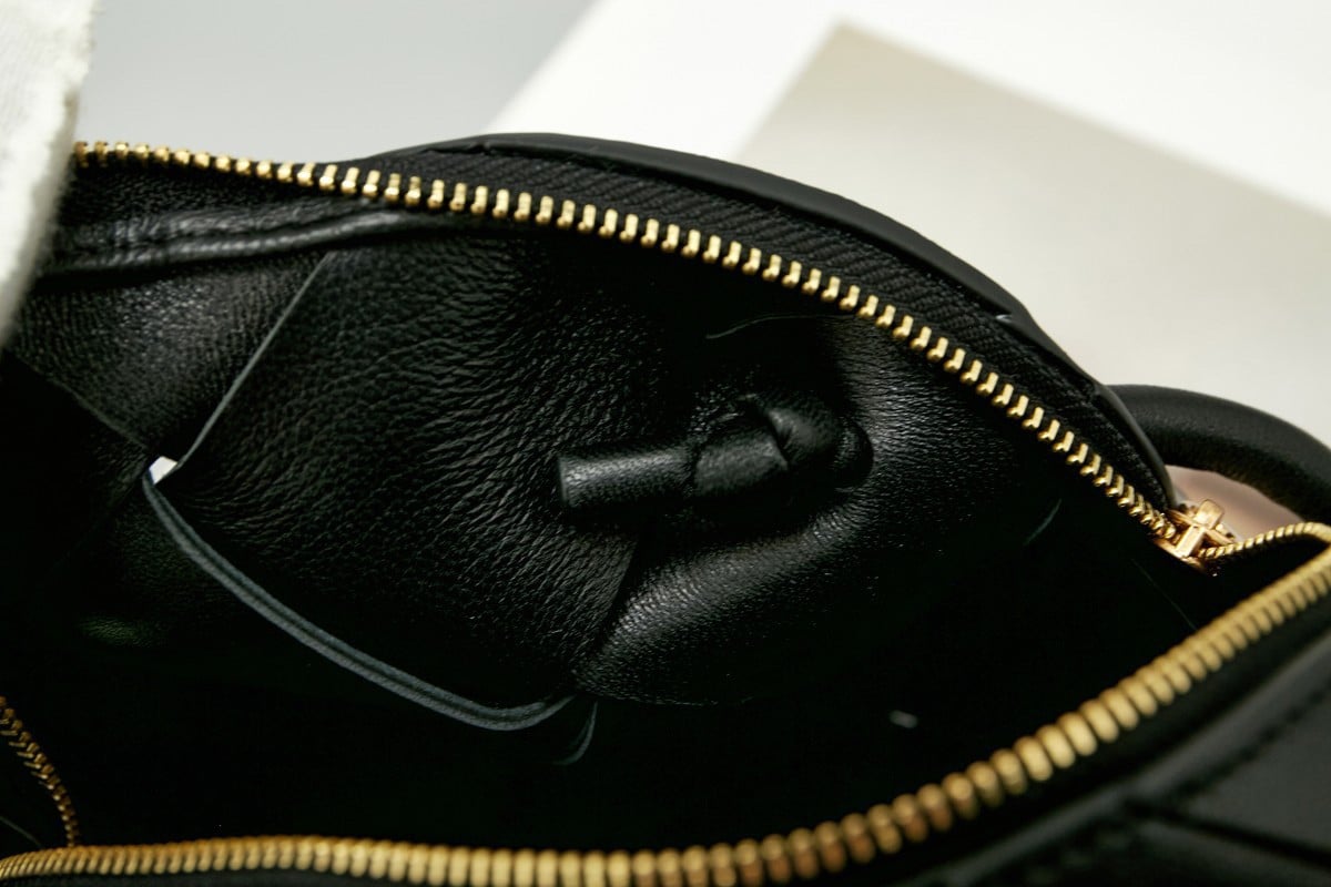 Bottega Veneta Mini Cassette Camera Bag In Black Lambskin