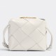 Bottega Veneta Mini Cassette Camera Bag In White Lambskin