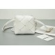 Bottega Veneta Mini Cassette Camera Bag In White Lambskin