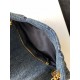 Saint Laurent Puffer Small Chain Bag In Quilted Vintage Denim