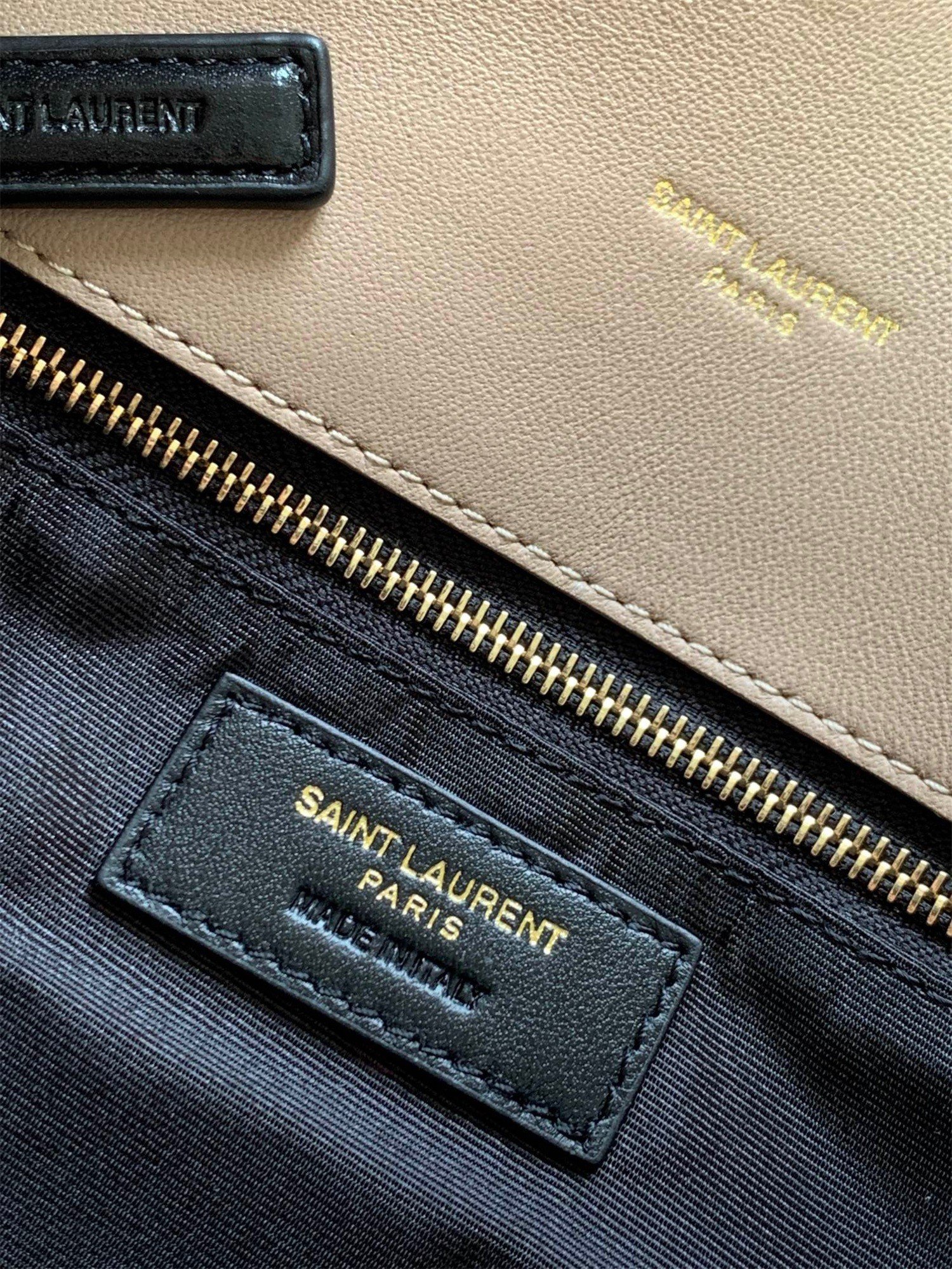 Saint Laurent Puffer Small Chain Bag In Beige Lambskin