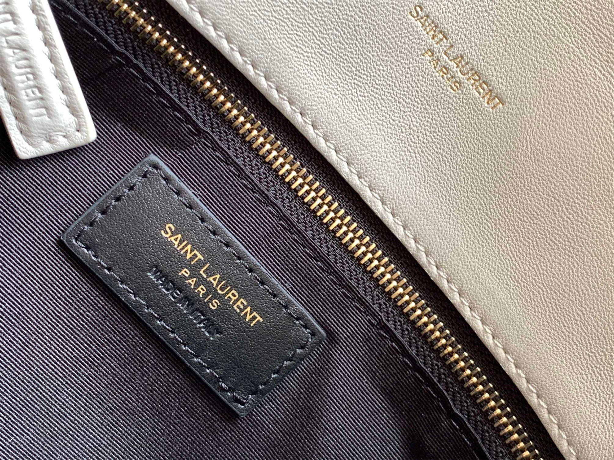 Saint Laurent Puffer Small Chain Bag In White Lambskin