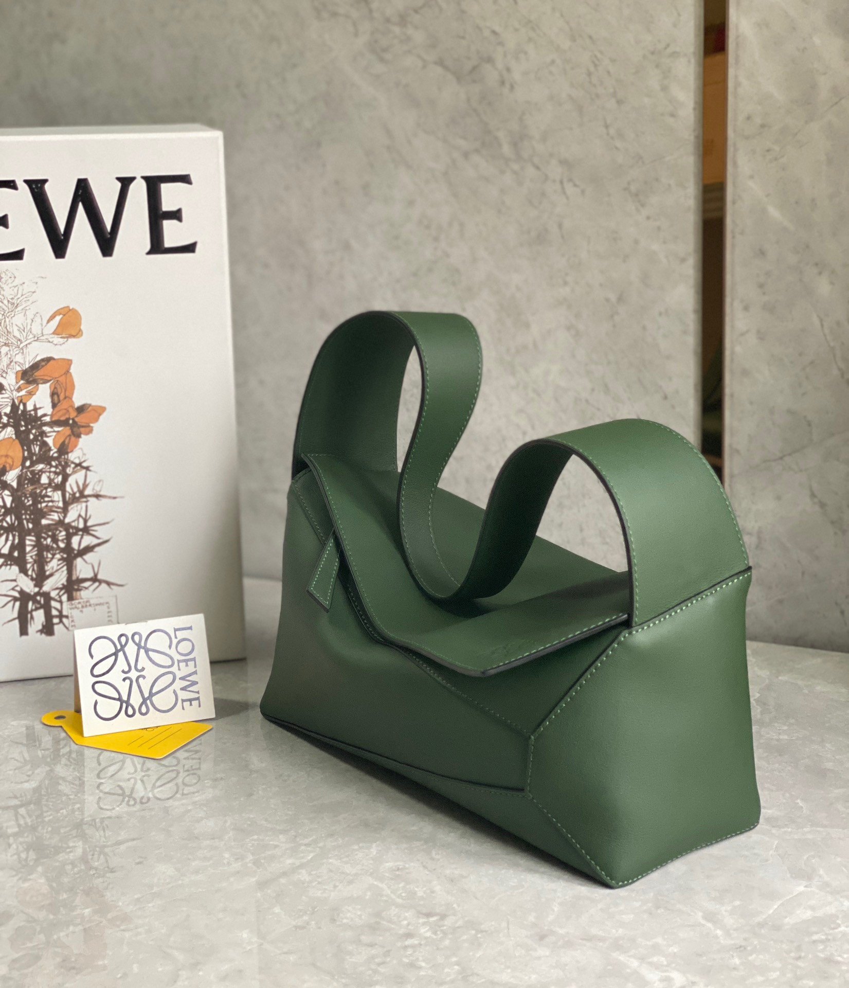 Loewe Puzzle Hobo Bag In Vintage Khaki Nappa Calfskin