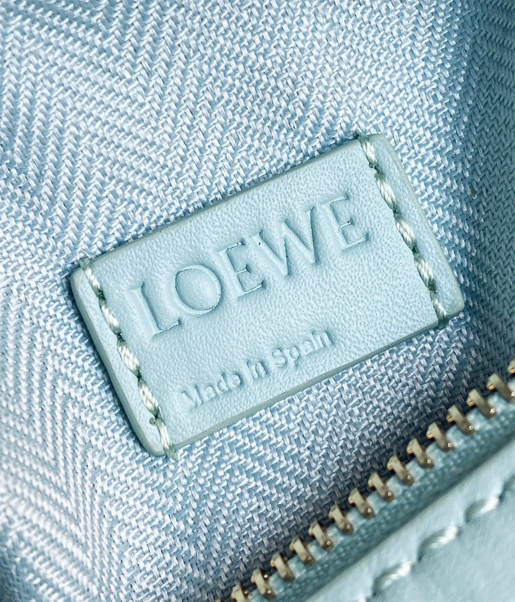 Loewe Puzzle Mini Bag In Aquamarine Satin Calfskin