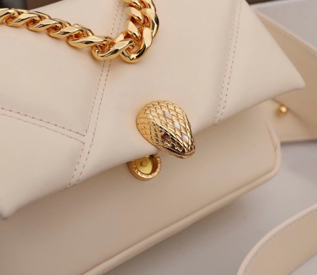 Bvlgari Serpenti Cabochon Mini Bag In White Calfskin