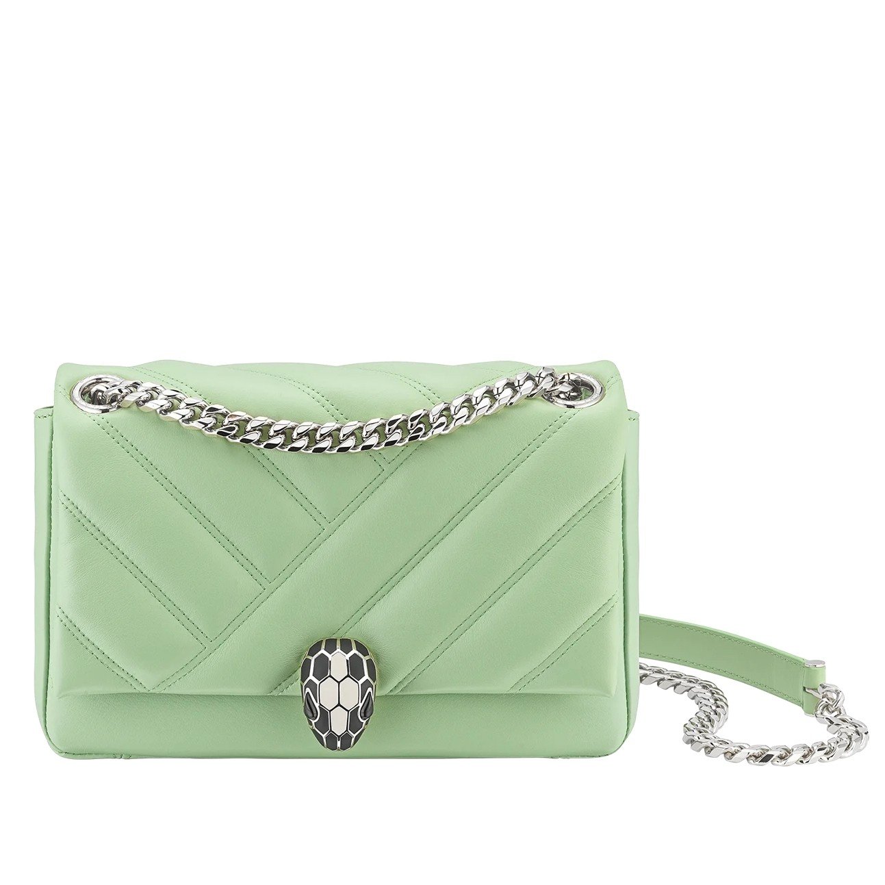 Bvlgari Serpenti Cabochon Small Bag In Mint Lambskin