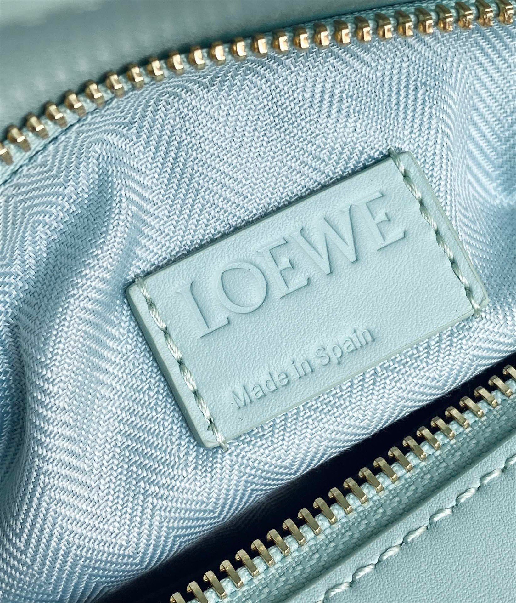 Loewe Puzzle Small Bag In Aquamarine Satin Calfskin