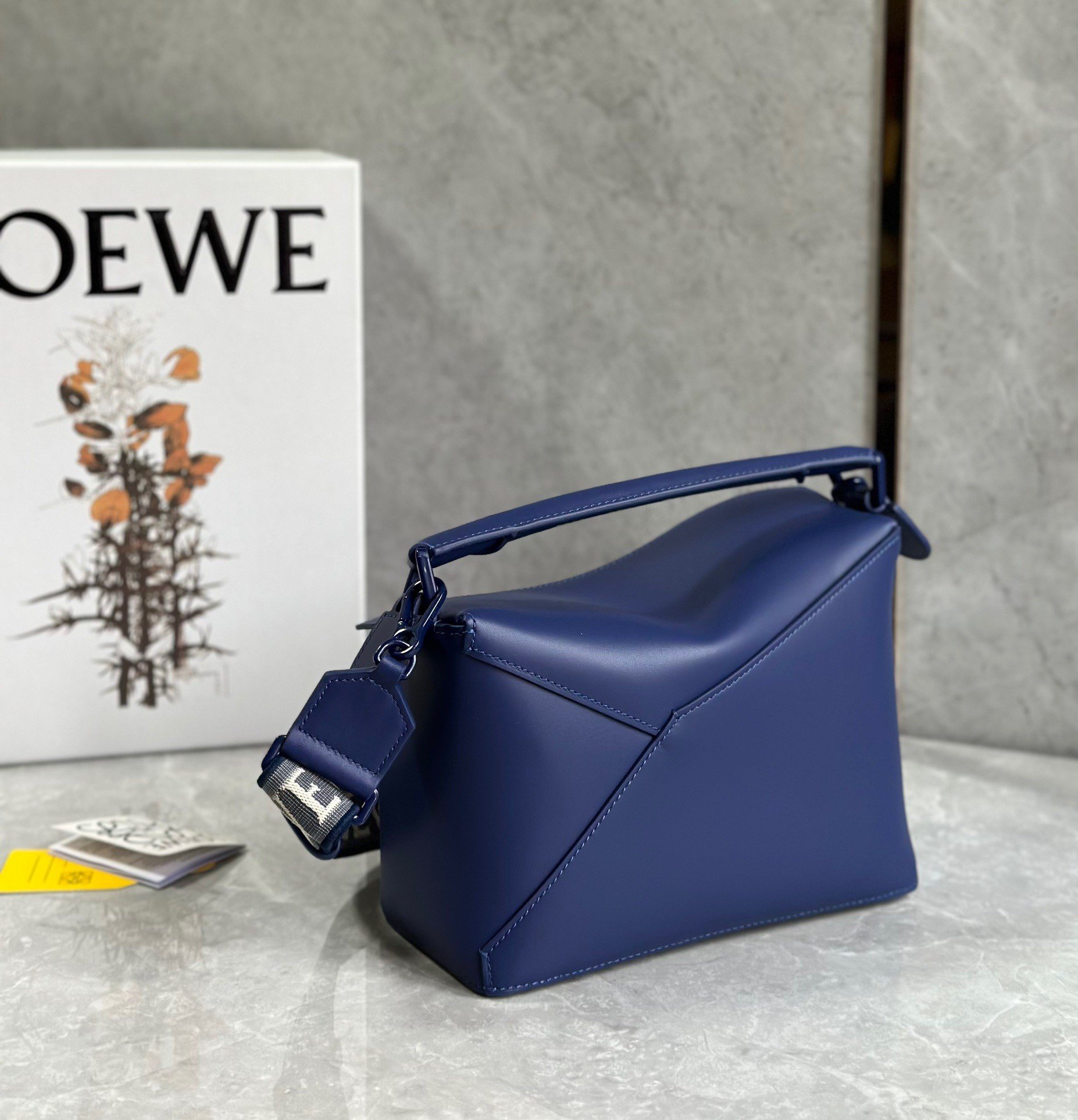 Loewe Puzzle Edge Small Bag In Deep Purple Satin Calfskin