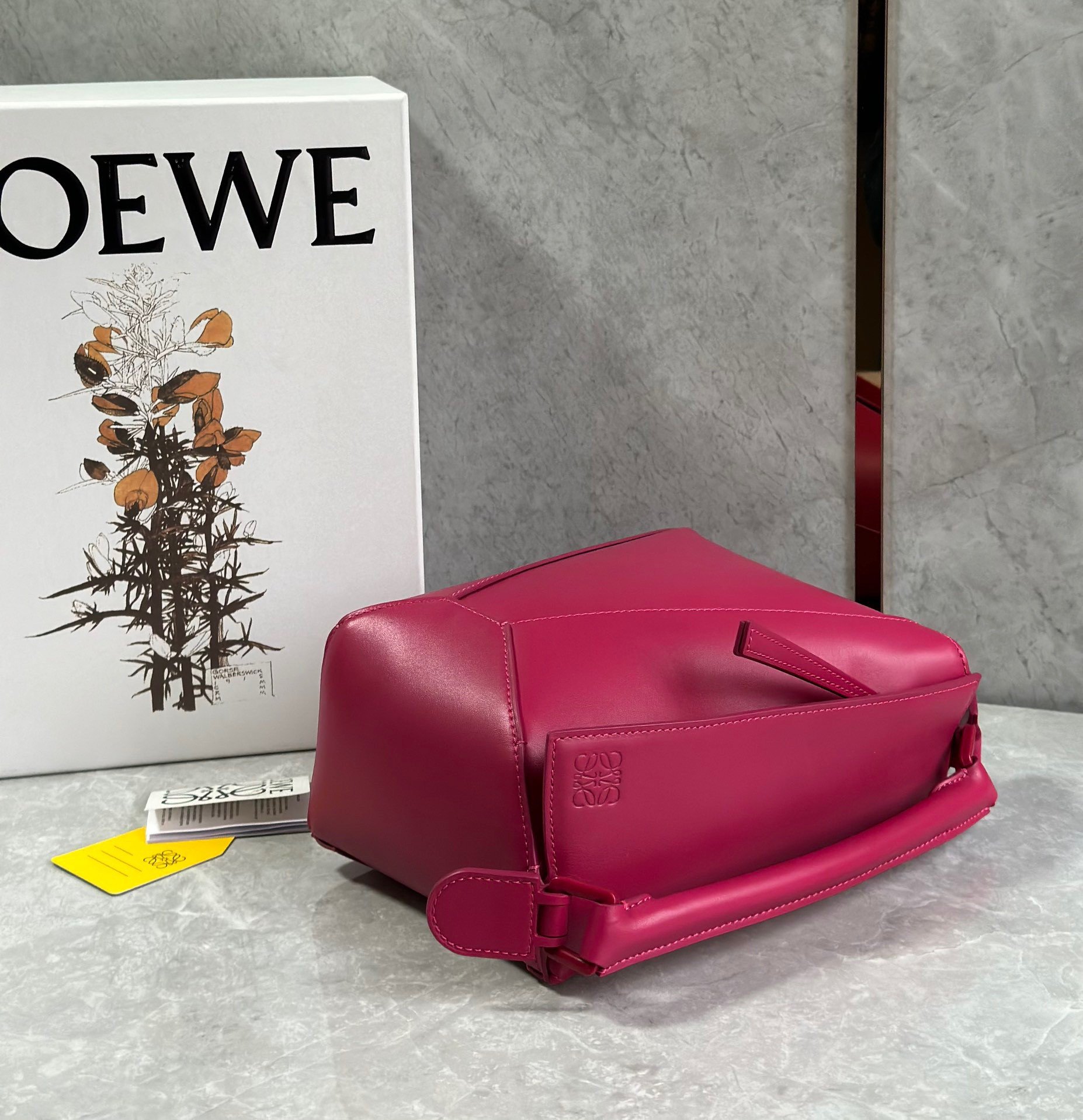 Loewe Puzzle Edge Small Bag In Ruby Red Satin Calfskin