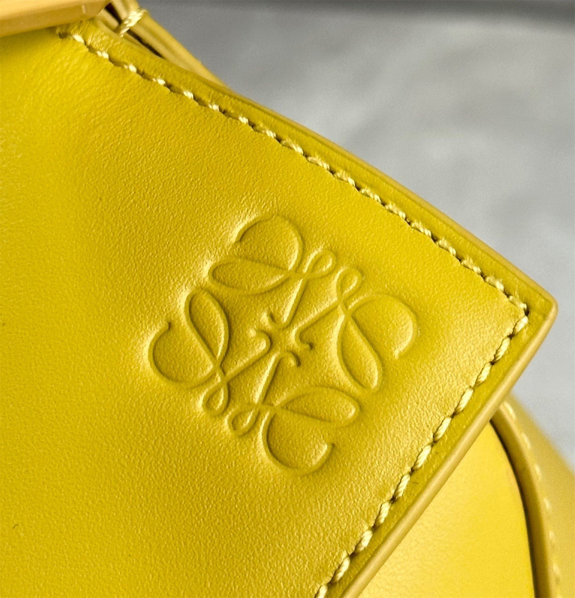 Loewe Puzzle Edge Small Bag In Yellow Satin Calfskin