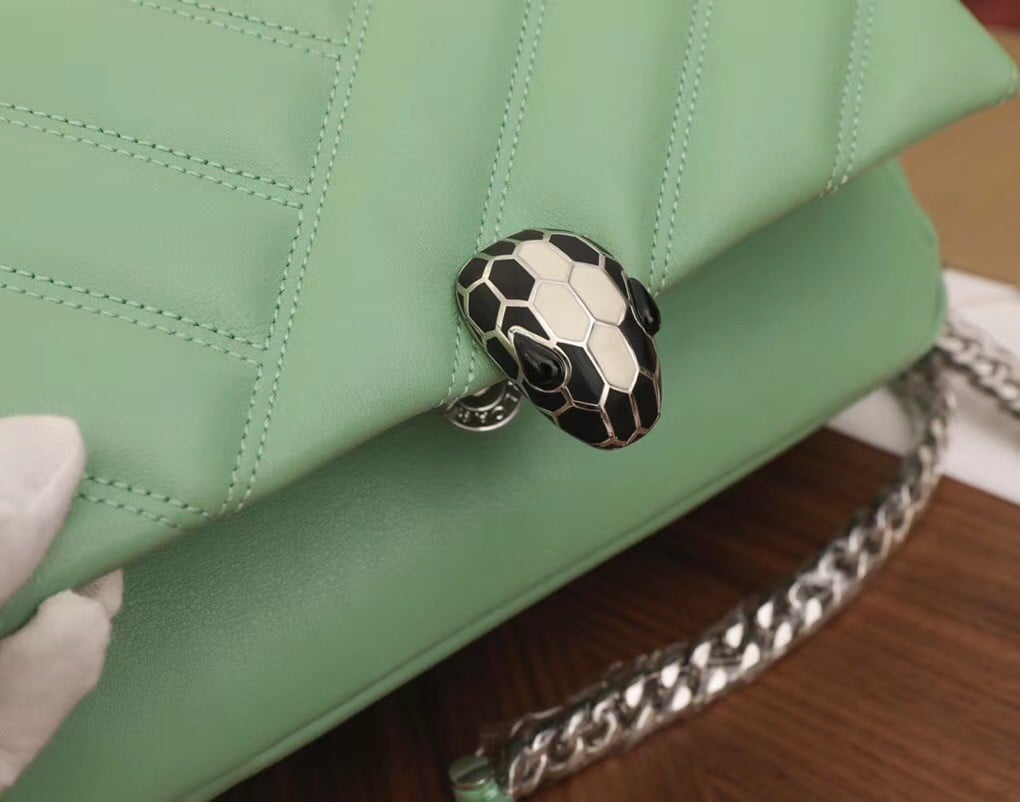 Bvlgari Serpenti Cabochon Small Bag In Mint Lambskin