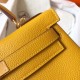 Hermes Kelly Retourne 28 Handmade Bag In Jaune Ambre Clemence Leather