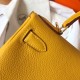 Hermes Kelly Retourne 28 Handmade Bag In Jaune Ambre Clemence Leather