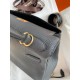 Hermes Kelly Retourne 28 Handmade Bag In Black Clemence Leather