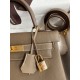 Hermes Kelly Retourne 28 Handmade Bag In Taupe Clemence Leather