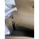 Hermes Kelly Retourne 28 Handmade Bag In Taupe Clemence Leather