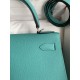 Hermes Kelly Sellier 28 Handmade Bag In Blue Paon Epsom Calfskin