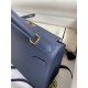 Hermes Kelly Sellier 28 Handmade Bag In Blue Saphir Epsom Calfskin