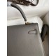 Hermes Kelly Sellier 28 Handmade Bag In Etain Epsom Calfskin