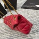 Saint Laurent Puffer Small Chain Bag In Red Lambskin