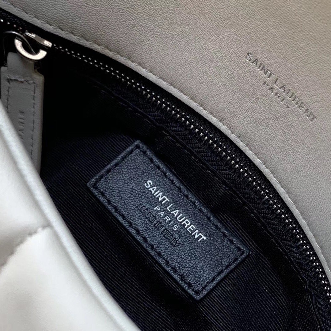 Saint Laurent Puffer Small Chain Bag In Ivory Lambskin