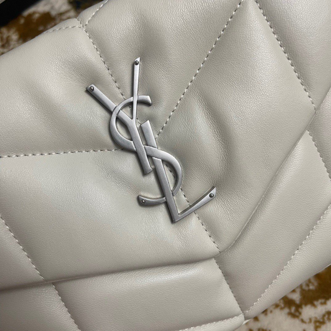 Saint Laurent Puffer Small Chain Bag In Ivory Lambskin