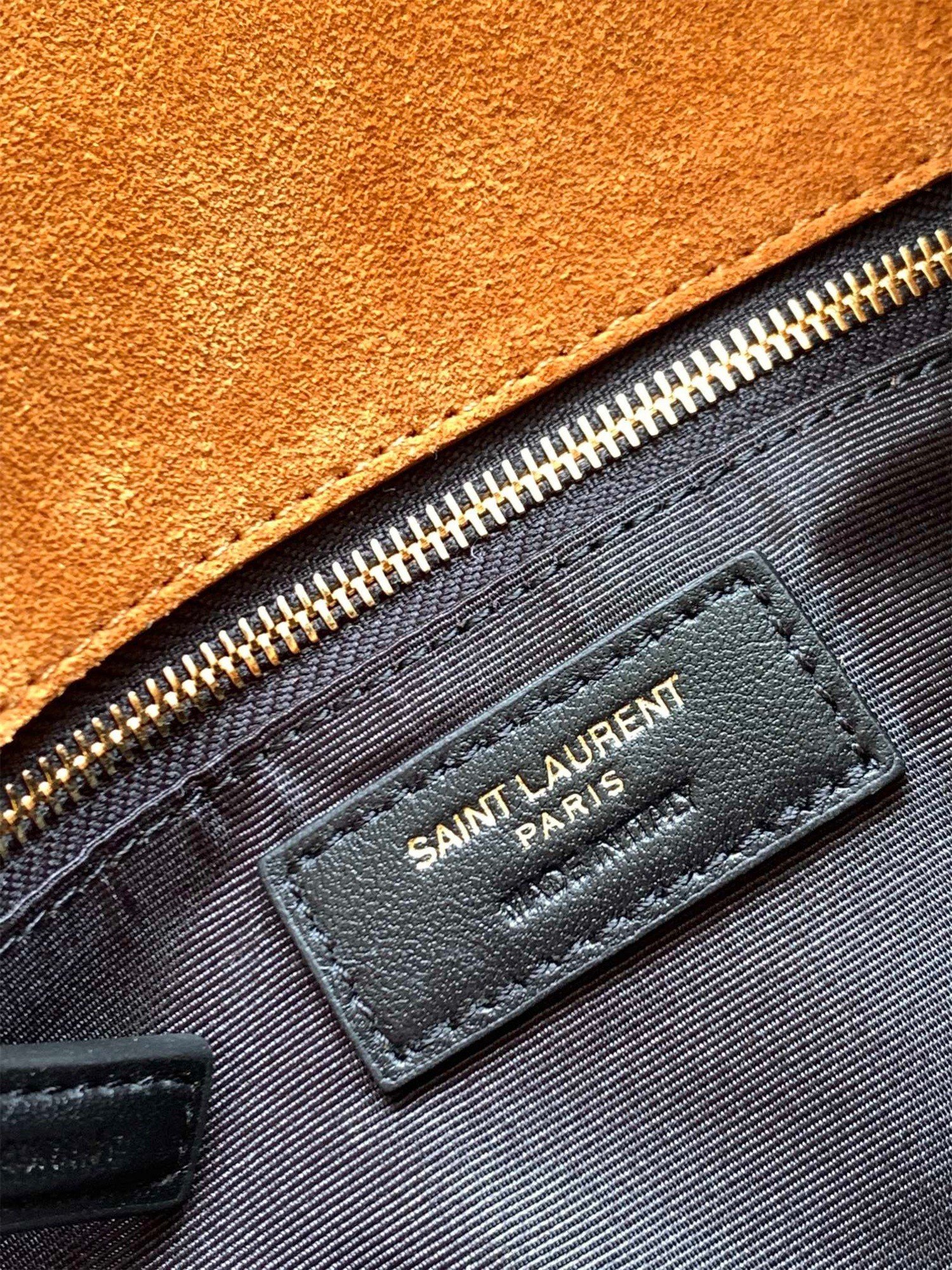 Saint Laurent Puffer Small Chain Bag In Brown Suede Calfskin