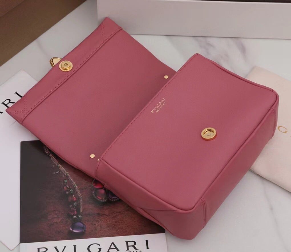 Bvlgari Serpenti Cabochon Small Bag In Pink Leather